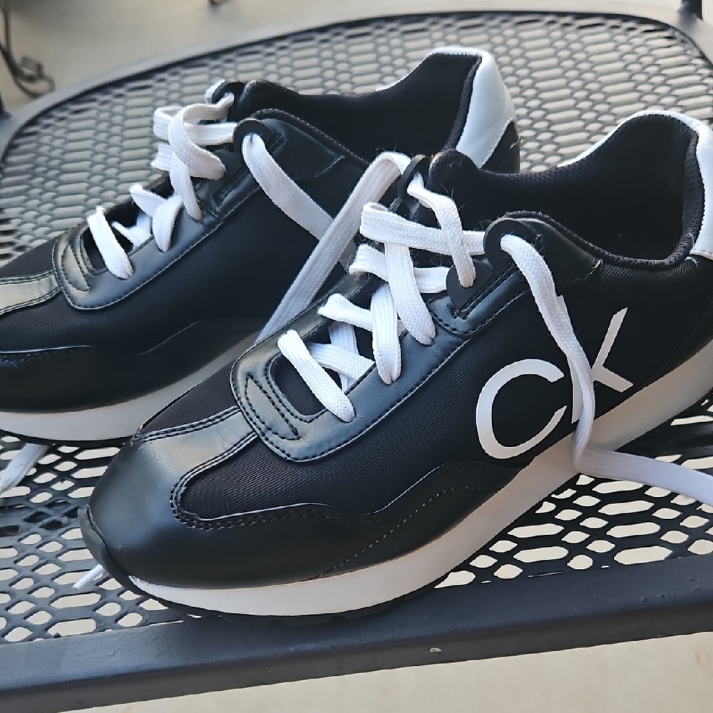 Calvin Klein Black and White Athletic Shoes